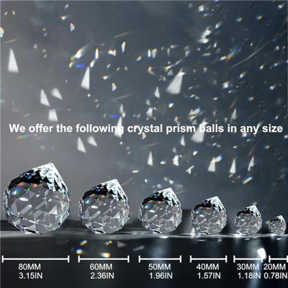 20pcs 0.8"/20mm Crystal Suncatcher Prism for Windows Hanging, Crystal Prisms - Picture 3 of 7
